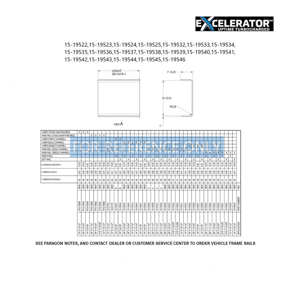 15-19535-520 FRM RAIL DC 3/8 X 10-