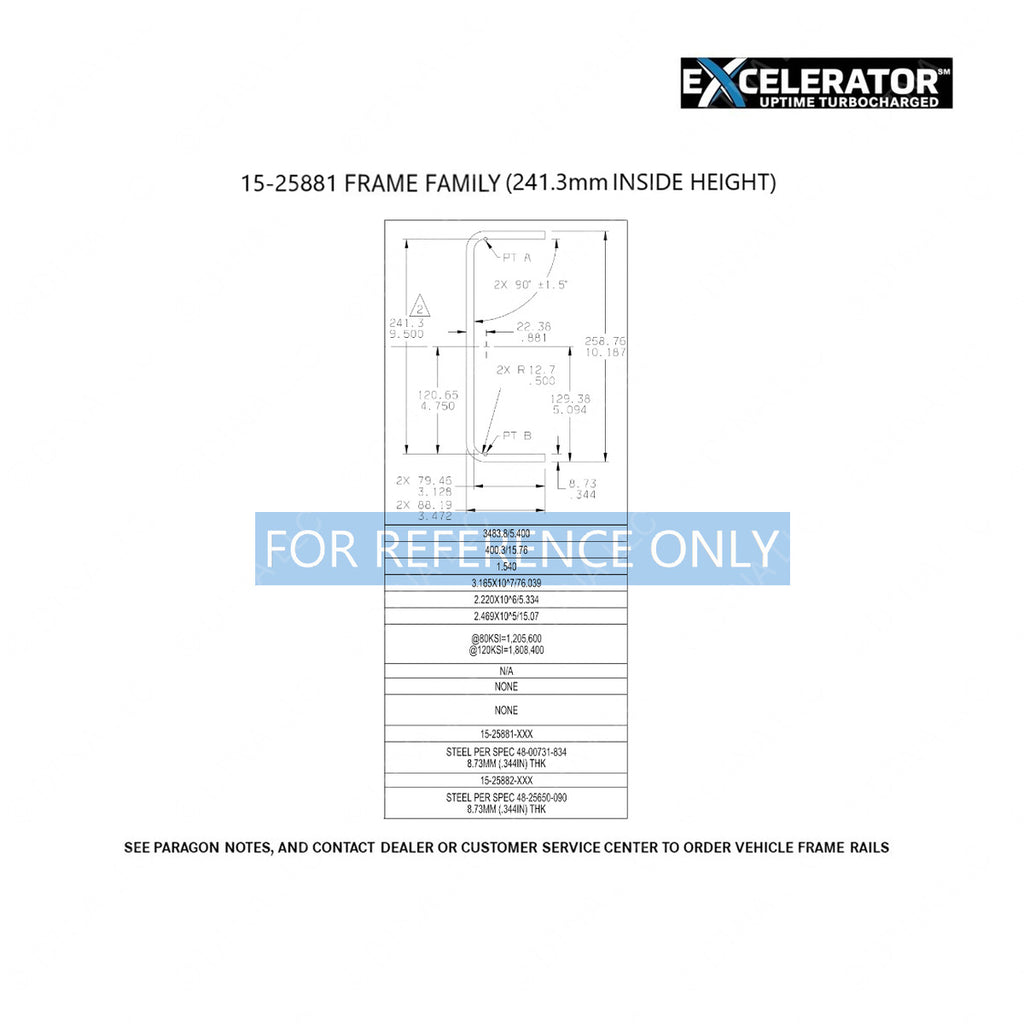 15-25881-283 FRAME-LH,10.19" 429"-80KSI