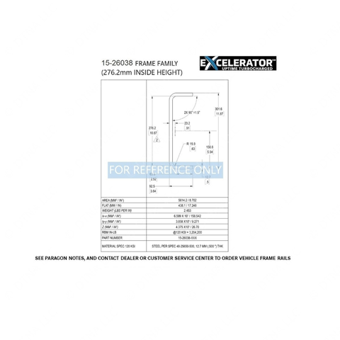 15-26038-255 FRAME-LH,11.88*550,120KSI