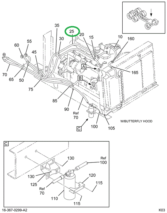 1515829C92 HOSE ASSY EVAP TO COMPR W/134A