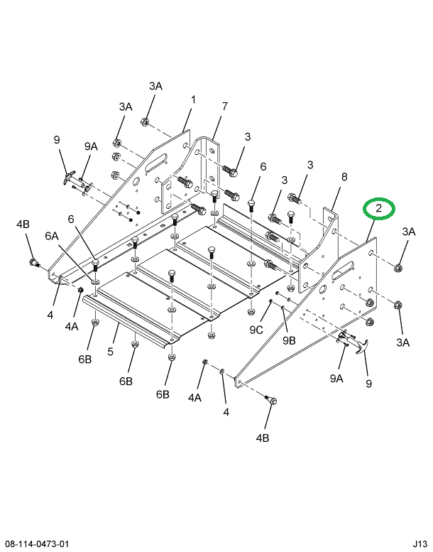 1517004C2 BRACKET BTRY BOX RT (W/SLOT &