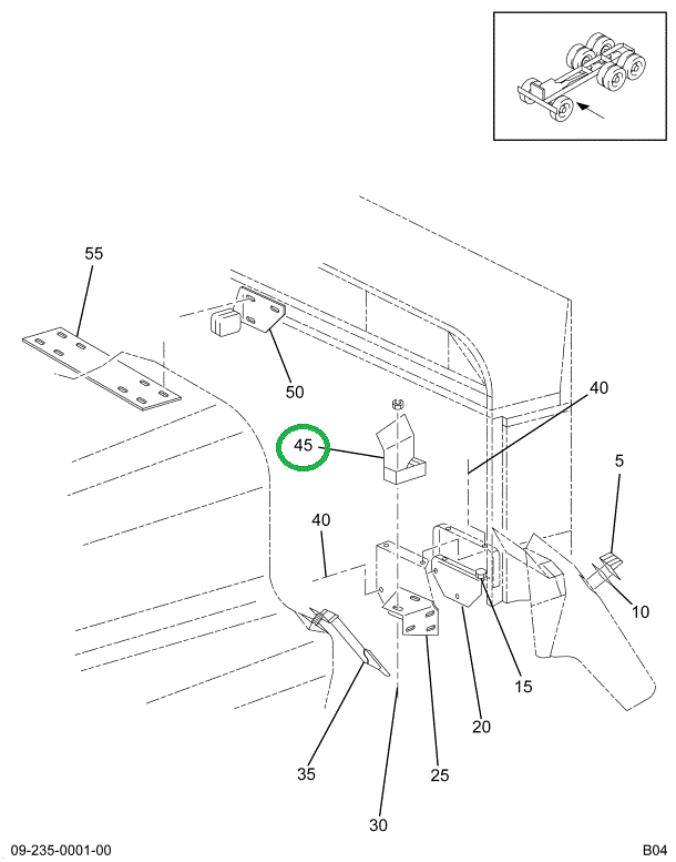 1517268C1 BRACKET HOOD GUIDE LT