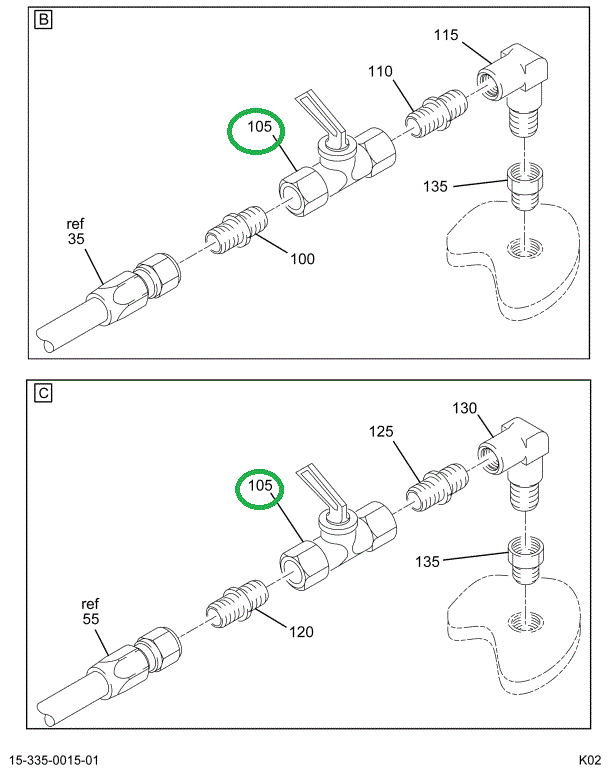 1606639C91 VALVE ASSY HEATER SHUT-OFF