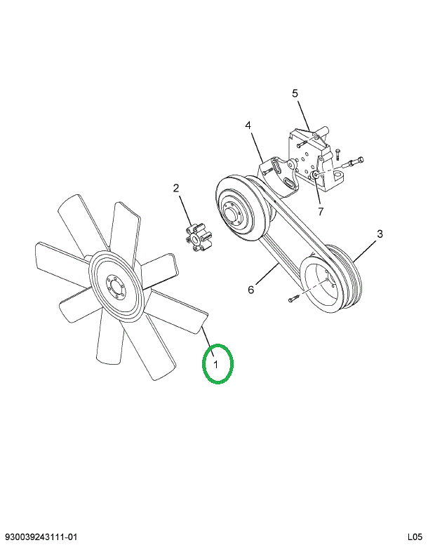 1611912C1 FAN 8 BLADES 30 IN DIA