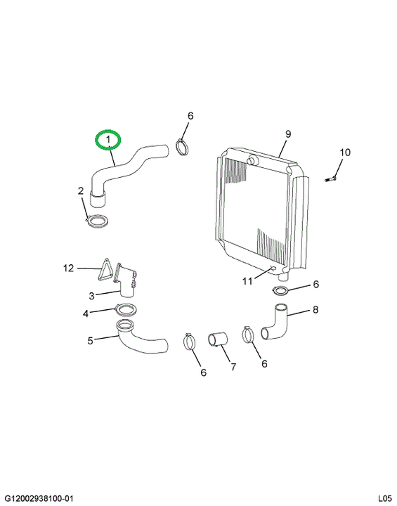 1614336C2 HOSE RADIATOR UPPER