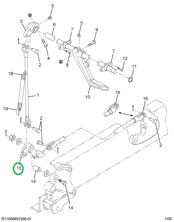 1622333C92 LEVER ASSY CLUTCH RELAY