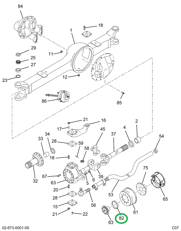 1646973C1 SHIM  DR FLG FRT AXLE .030