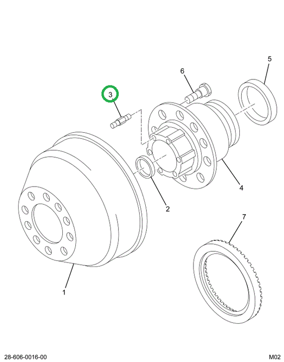 1647120C1 STUD ROTOR MTG RH THREAD