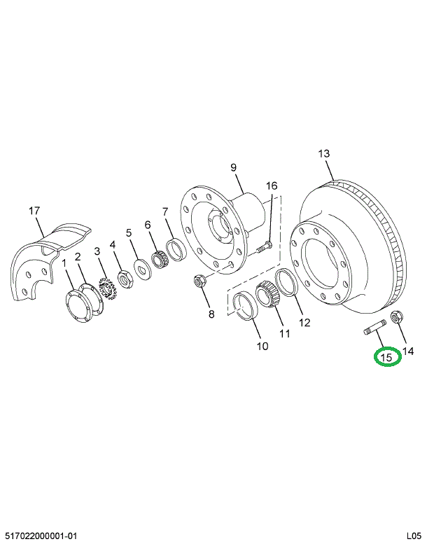 1647127C1 STUD ROTOR MTG