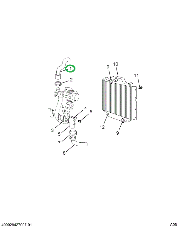 1647409C1 HOSE RADIATOR UPPER