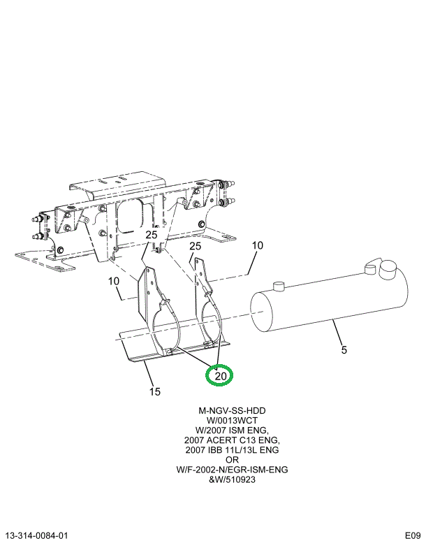 1648020C1 CABLE ASSY AIR TANK MTG