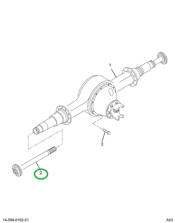 1651232C1 Shaft, Rear Axle 46spl 42.72ln