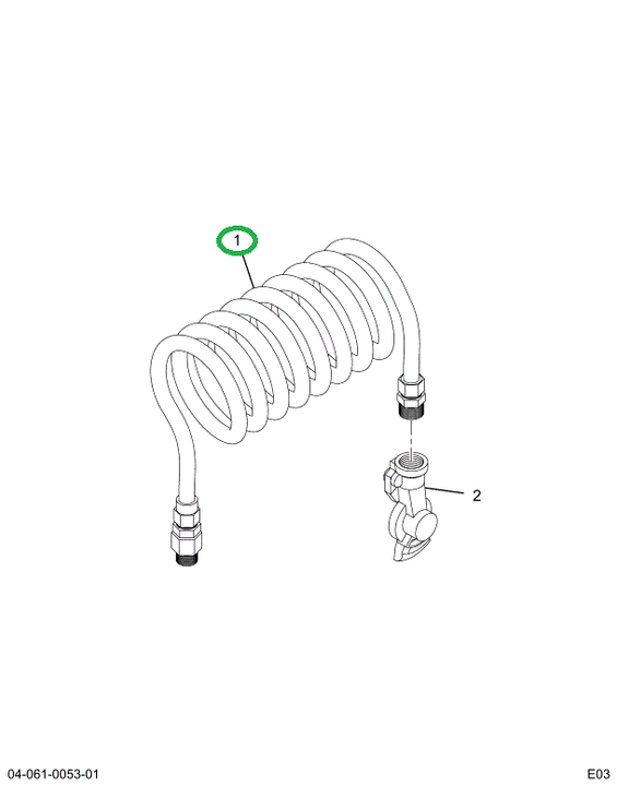 1652607C91 HOSE COIL BRAKE EMERGENCY-RED
