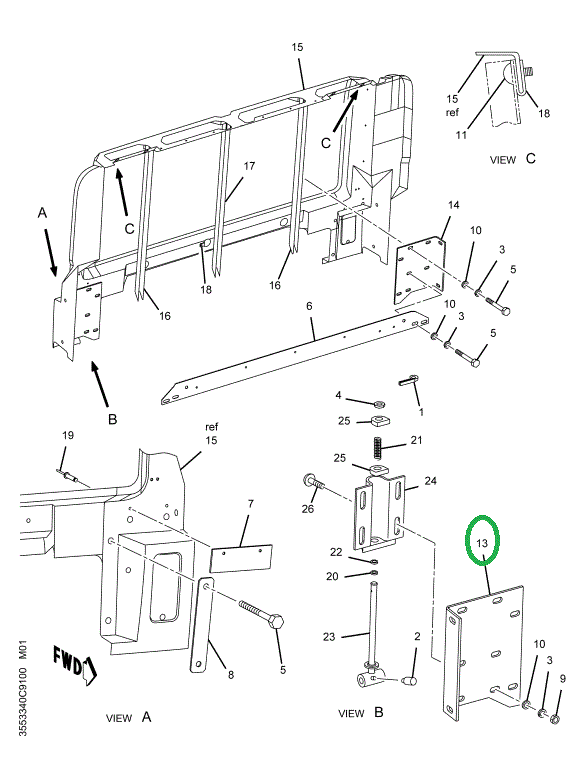 1654256C1 REINFORCEMENT HINGE MOUNTING L