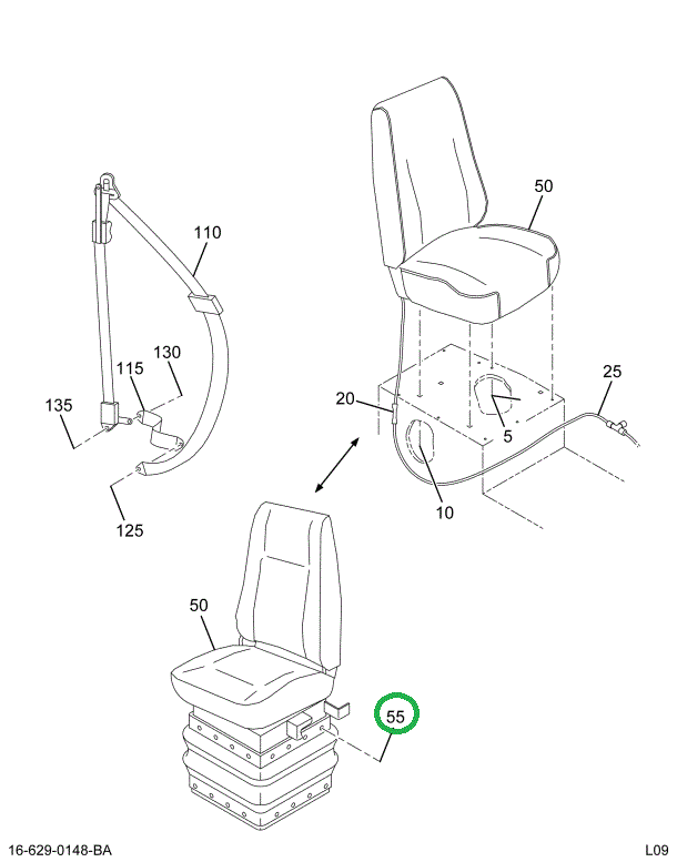 1655796C1 Fastener, Seat Riser Cover Bla