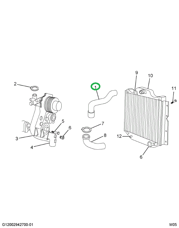 1655827C1 HOSE RADIATOR UPPER