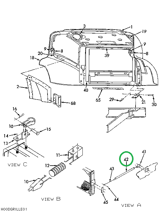 1655842C3 SPRING HOOD ASSIST ZINC PLTD