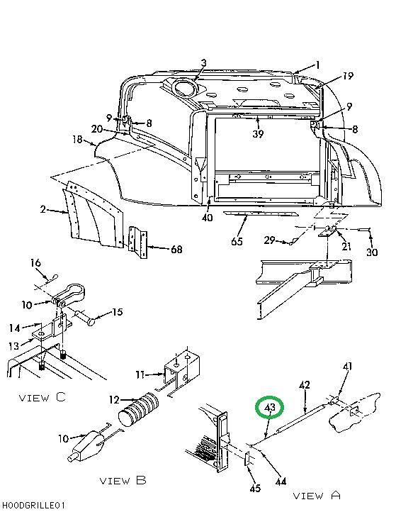 1655967C2 CABLE ASSY HOOD SPRING