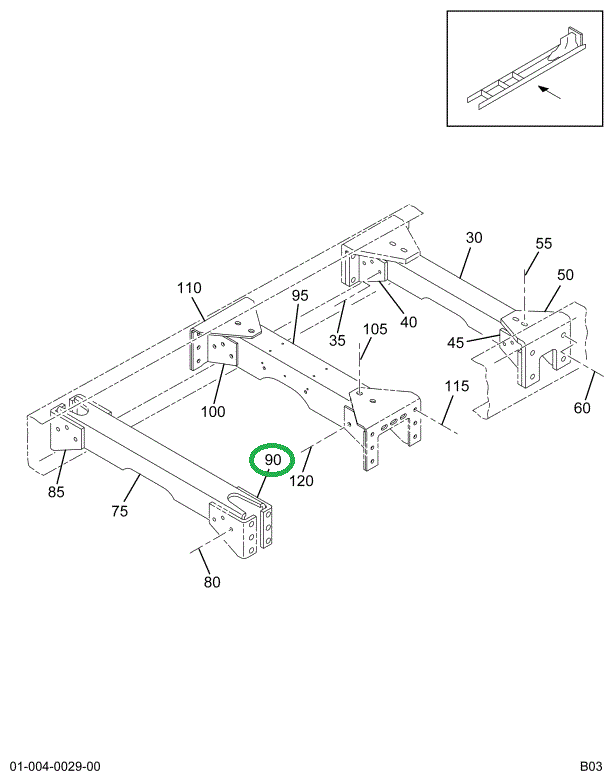 1658172C3 BRACKET CROSSMEMBER EXTEN