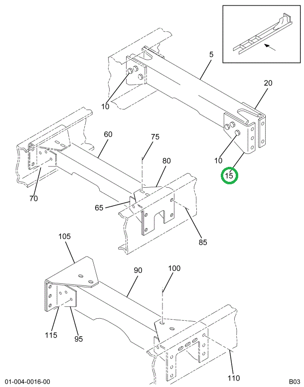 1658173C3 BRACKET CROSSMEMBER EXTEN