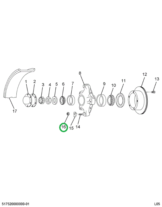 1660095C1 NUT SPECIAL 5/8