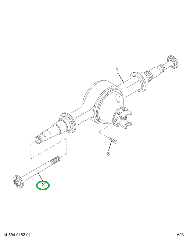 1660760C1 SHAFT RR AXLE 43.07 IN