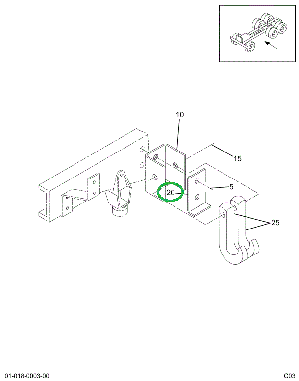 1660978C1 BRACKET TOW HOOK