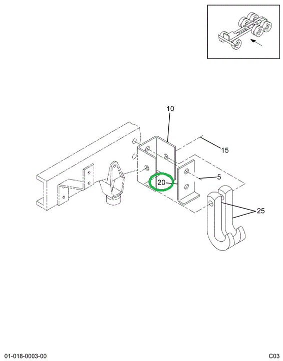 1660978C1 BRACKET TOW HOOK