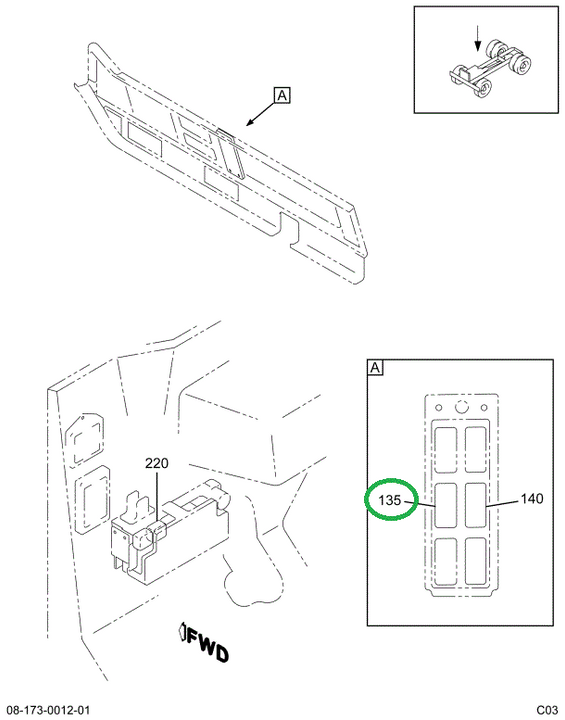1661234C3 SWITCH HEADLIGHT ROCKER