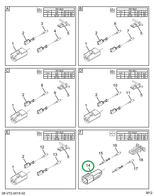 1661260C1 BODY CONNECTOR 2 MALE TERMINAL