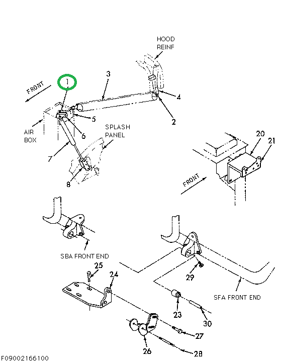 1663287C91 CABLE ASSY HOOD