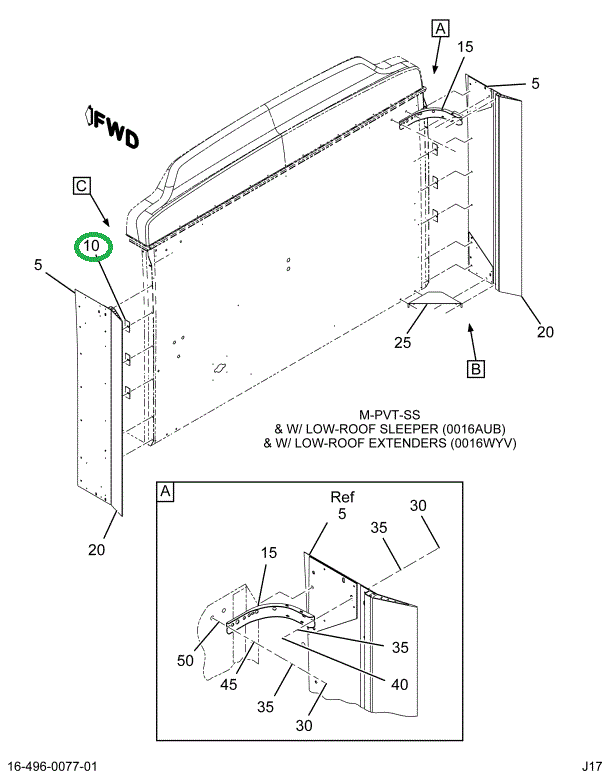 1664094C2 SPACER AIR DEFLECTOR SIDE