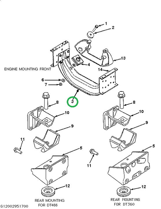 1664732C4 Crossmember, Removeable Engine