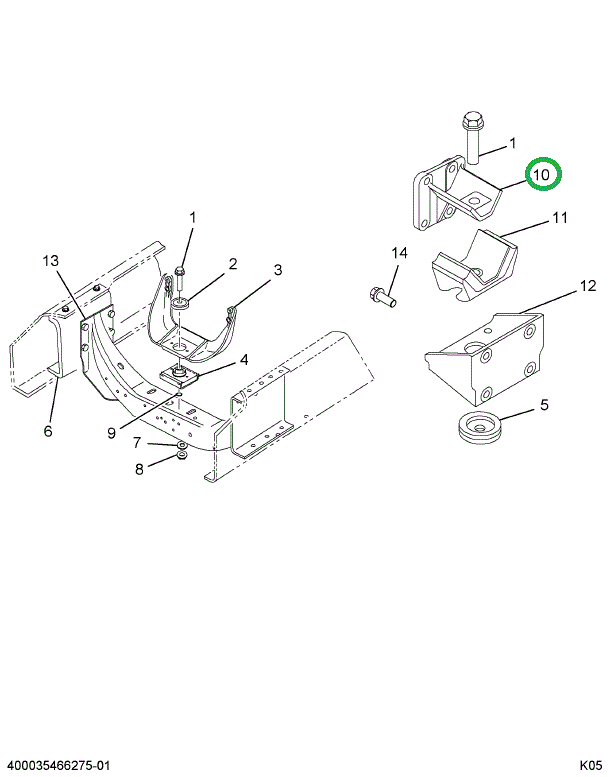 1664746C2 BRACKET ENG MTG REAR RT