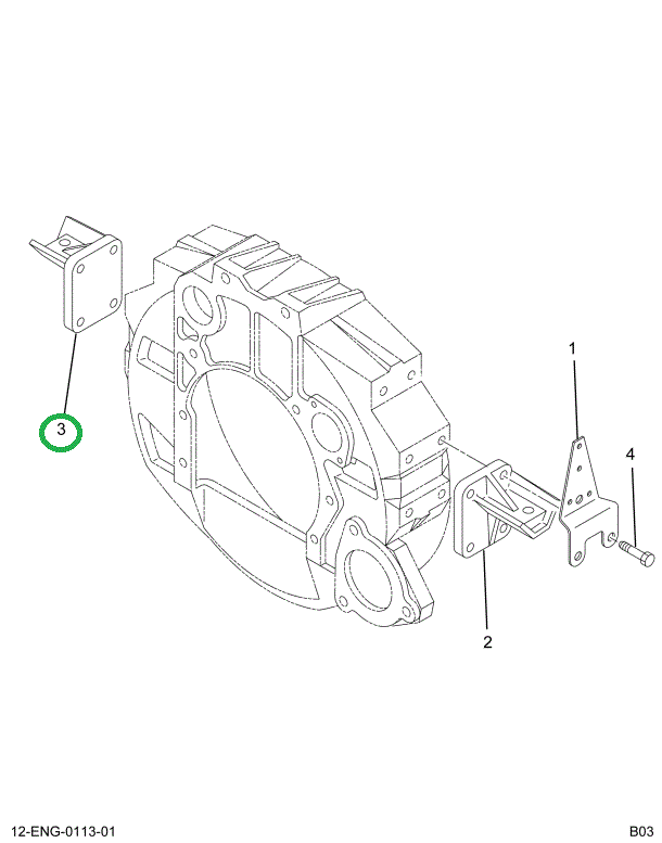 1664750C2 BRACKET ENG MTG REAR RT