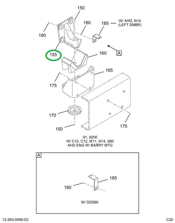 1664755C3 BRACKET ENG MTG RR