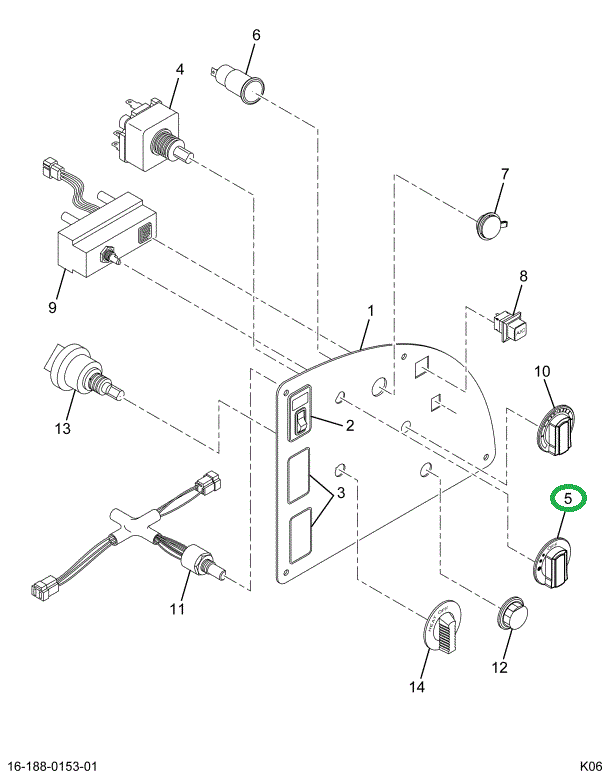 1664766C93 KNOB HEATER SWITCH