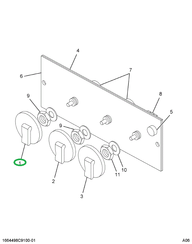 1664767C93 KNOB DEFROSTER CONTROL