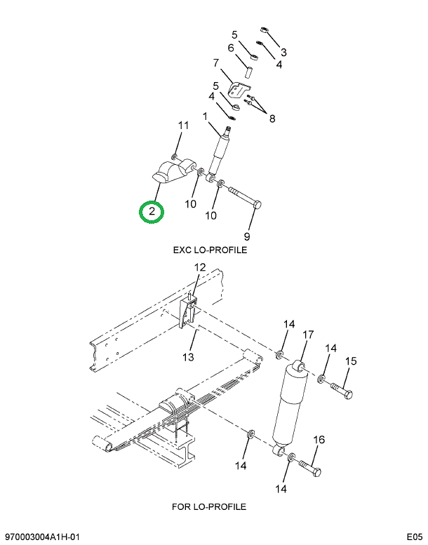 1664856C1 SEAT FRT SPG U-BOLT