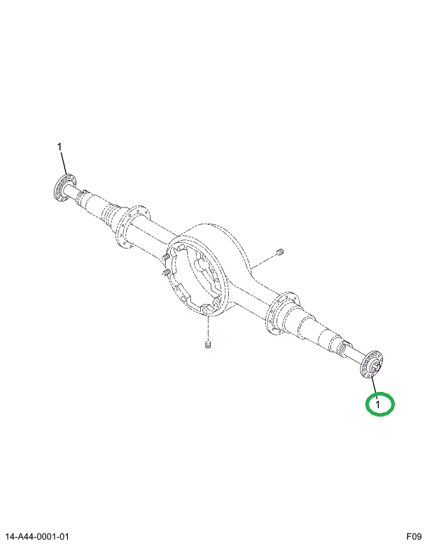 1665897C1 SHAFT RR AXLE 46SPL 38.75 LNG