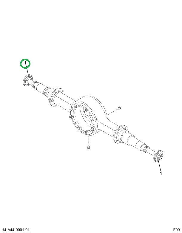 1665898C1 SHAFT RR AXLE 45.34L 2.35-46T