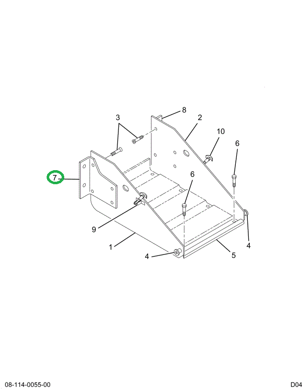 1666431C3 BRACKET BATTERY BOX SUPT