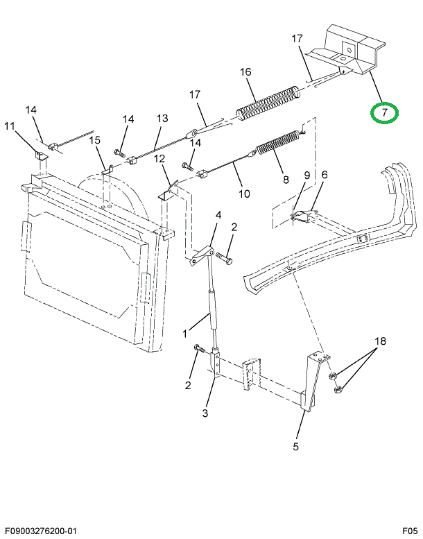 1666590C2 BRACKET HOOD STOP CABLE