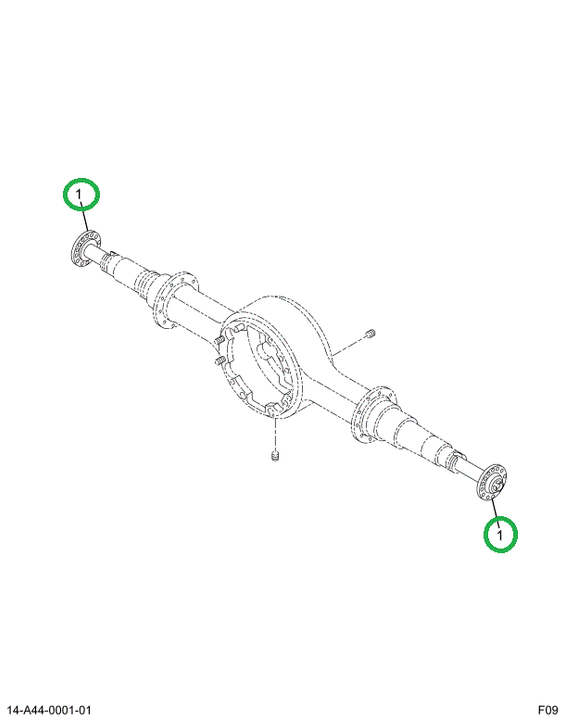 1668024C1 SHAFT RR AXLE 2.25D 44.18LN