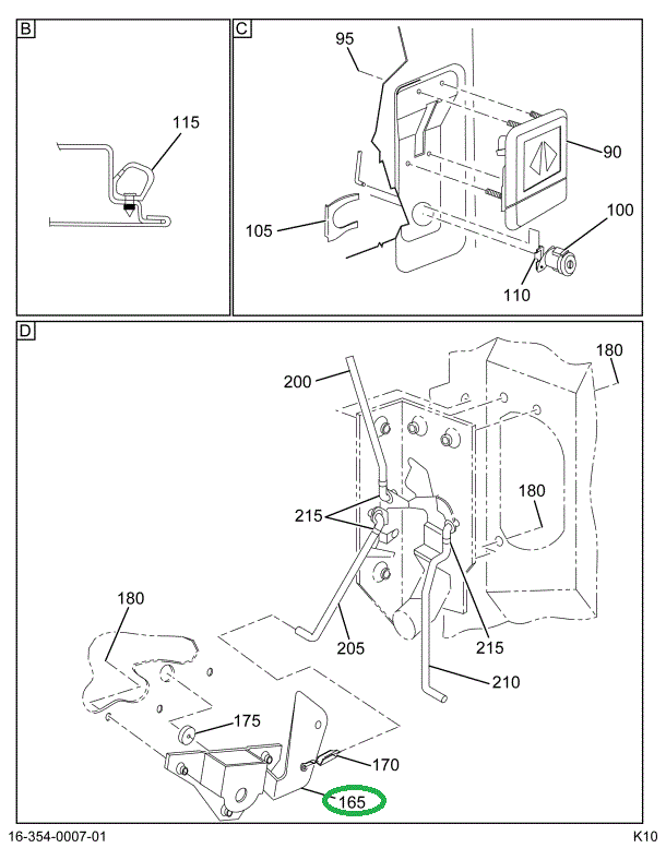 1669115C91 LEVER DOOR LOCK REMOTE CONT