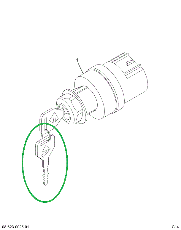 1669309C2 KEY IGNITION LOCK