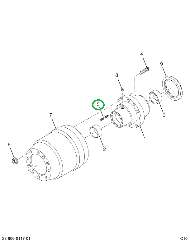 1669318C1 STUD AXLE SHAFT DRV 5/8-18