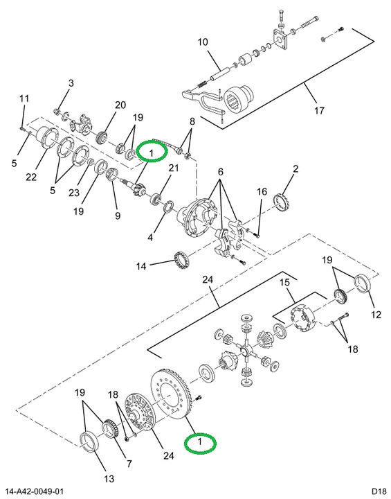 1670538C91 GEAR SET DIFF SIDE & PIN