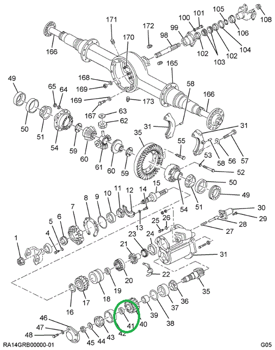 1670551C1 Spacer, Pinion Bearing .241