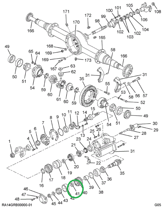 1670553C1 Spacer, Pinion Bearing .243